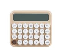 Calculadora de pantalla LED grande portátil de ahorro de energía, teclado mecánico de apagado automático, cálculo de color caramelo, impresión clara, calculadora de mano, color estatio: café claro