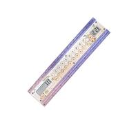 Calculadora de regla con reloj, LCD de 8 dígitos, herramienta de medición de 15 cm para escuela, tareas y uso diario en el escritorio, regla recta, calculadora de estudio, asistente de matemáticas