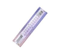 Calculadora de regla matemática con reloj LCD, regla recta de 15 cm para notas de aula, tareas de escritorio y dibujo, calculadora recta, escritorio de estudio, asistente de matemáticas, reloj de