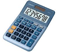 Casio MS-80E - Calculadora de Escritorio con Pantalla Extra-Grande de 8 dígitos, con energía Solar/batería, con cálculo avanzado de Porcentaje, conversión de Moneda en Euros, Azul