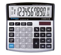 Calculadora de sobremesa DONAU Tech/K-DT4101-38 función raíz de 10 dígitos/ 136x134x28mm/ Color: Plateado/calculadora con Display de 10 dígitos/Doble energía / 5 años de garantía