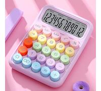 Calculadora de Teclado Mecánico Colorida, Teclado Estándar para Oficina y Educación, Funciones de Cálculo Científico Numérico, Material ABS, para Oficina en Casa, Escuela (Lila