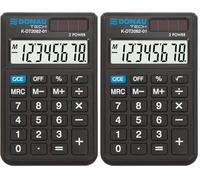 Calculadora DONAU Tech/K-DT2082-01 Función de raíz Cuadrada de 8 dígitos/ 97 x 60 x 11 mm/Color: Negro/Calculadora con Pantalla de 8 dígitos (Paquete de 2)