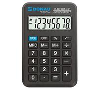 Calculadora DONAU Tech/K-DT2084-01 Función de raíz Cuadrada de 8 dígitos/ 97x60x11mm/ Color: Negro/Calculadora con Pantalla de 8 dígitos/Funciona con Pilas/Diseño Compacto