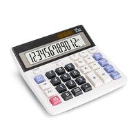Calculadora electrónica de 12 dígitos, fuente de alimentación solar, suministros de oficina para oficina, escuela, contabilidad, herramientas ergonómicas, teclas financieras