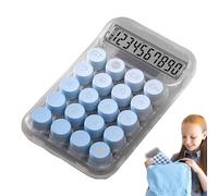 Calculadora estética: dispositivo de teclado mecánico transparente de 5,91 pulgadas, herramienta de cálculo de escritorio antideslizante, bonito botón degradado con cómodas teclas de presión | Oficina