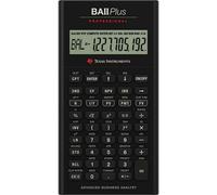 Calculadora financiera Texas Instruments BA-II Plus, pantalla inclinada, 10 registros de memoria, batería CR2032, color negro