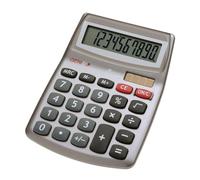 Calculadora Genie 540 de sobremesa, 10 dígitos, pantalla inclinada, solar y batería