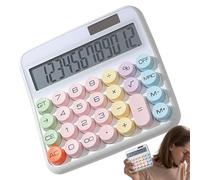 Calculadora grande, botones grandes, calculadora de 12 dígitos, pantalla inclinable de 15 grados, pantalla LCD de 5 pulgadas, máquina de adición colorida para finanzas, negocios, trabajo, contabilidad
