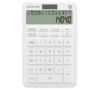 Calculadora GUYUCOM con Memoria Mejorada y función de Seguimiento, Pantalla LCD de 2 líneas claramente legible, 12 dígitos, Grandes Botones sensibles, Color Blanco