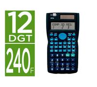 Calculadora Cientifica Xf32 12 Digitos 240 Funciones Con Cobertura Solar Y Baterias Color Azul 156X85X20 Mm
