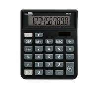 Calculadora de escritorio solar Xf20 de 10 dígitos y baterías - Negro