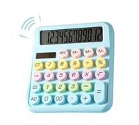 Calculadora mecánica - 12 dígitos solar lindo colorido contador 14.9 x 16.10 pulgadas, elegante calculadora de oficina para escritorio, hogar, escuela, aula, universidad, trabajo, negocios, viajes