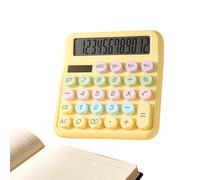 Calculadora mecánica - 12 dígitos solar lindo colorido contador 14.9 x 16.10 pulgadas, elegante calculadora de oficina para escritorio, hogar, escuela, aula, universidad, trabajo, negocios, viajes