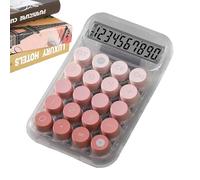 Calculadora Mecánica - Calculadora De Escritorio Manual Transparente Linda Con Botones Grandes | Oficina Estética Y Accesorio Escolar | Base Antideslizante Y Llaves De Fácil Presión