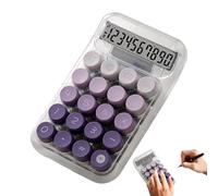 Calculadora mecánica - Calculadora de teclado de escritorio antideslizante con botones mecánicos | herramienta estética portátil transparente para uso diario en la oficina, el hogar y la escuel