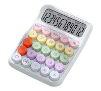Calculadora mecánica Colorida, Calculadora de Teclado Calculadora de Escritorio electrónica, Calculadora de Escritorio para Maestros Oficina (White)