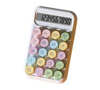 Calculadora Mecánica con Botón Pulsador, Calculadora Básica Portátil con Pantalla LCD de 10 Dígitos, Calculadora de Dulces Colorida, Calculadora de Escritorio para Estudiantes