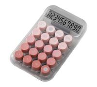 Calculadora mecánica de mano: calculadoras de escritorio transparentes, diseño de botón lindo | Calculadora simple de Office Home School para el uso diario del trabajo matemático en la estación de