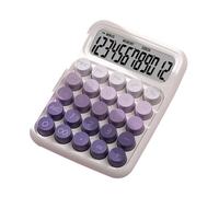 Calculadora mecánica de mano para cálculo numérico básico, color morado degradado resistente, 16 x 11,5 x 3 cm