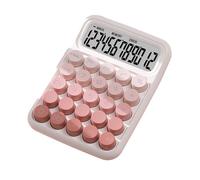 Calculadora mecánica de mano para cálculo numérico básico, color rosa degradado, 16 x 11,5 x 3 cm
