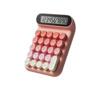 Calculadora mecánica JS05, calculadora básica de escritorio de 10 dígitos para oficina, escuela, hogar, uso comercial (rosa)