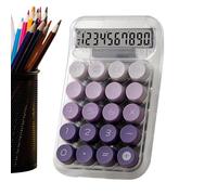 Calculadora Mecánica Redonda Transparente Dopamina | Calculadora Escritorio Gradiente Color Finanzas | Cuerpo ABS Pantalla LED | Herramienta de Escritorio Compacto 95x150mm