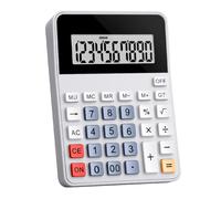Calculadora portátil de 12 dígitos con diseño ergonómico inclinado y pantalla grande para cálculos rápidos de negocios, calculadora ergonómica de oficina