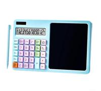 Calculadora solar de 12 dígitos, con tablero de escritura LCD, tableta de dibujo, calculadora electrónica digital con bloc de escritura para oficina, trabajo, escuela, estudio (azul)