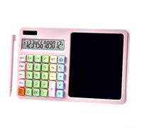 Calculadora solar de 12 dígitos, con tablero de escritura LCD, tableta de dibujo, calculadora electrónica digital con bloc de escritura para oficina, trabajo, escuela, estudio (morado)