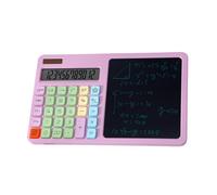 Calculadora solar de 12 dígitos, fuente de alimentación doble con tablero de escritura LCD, función estándar, calculadora de función estándar para estudiantes con tablero de escritura LCD