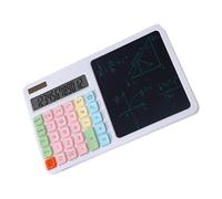 Calculadora solar de 12 dígitos, fuente de alimentación doble con tablero de escritura LCD, función estándar, calculadora de función estándar para estudiantes con tablero de escritura LCD
