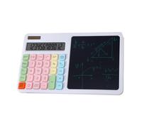 Calculadora Solar De 12 Dígitos Pantalla LCD Función Estándar con Tablero Escritura LCD Fuente Alimentación Doble Solar Portátil para Estudiantes