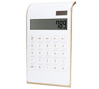 Calculadoras de Escritorio de tamaño Compacto Pantalla LCD Calculadora Solar de plástico para Oficina en casa para Funciones financieras(White)