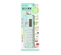Calculadoras escolares - Calculadora digital 2 en 1 con regla incorporada | Calculadora alimentada por batería, para niños, escuela primaria, matemáticas, escuela en casa, funciones básicas