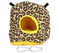 Cálculo de pájaro cálido Forma Redonda de Felpa Suave Save Save Save Safety Parrots House for Birds Plush Material 17.5 cm 70g Incluye 2 Ganchos (Estampado de Leopardo)