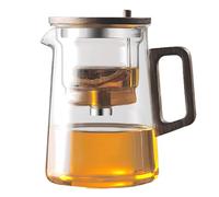 Calcuts De Infusor De Vidrio - Tarro De Cerveza De Separación, Servidor De Té Heat Safe | Decoración De Cristalería De Remojo Premium, Elegante Contenedor De Elaboración De Hoja Suelta Con Mango Para