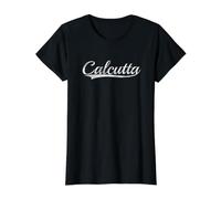 Calcutta Vintage Varsity Classic Throwback Heritage Style Camiseta gráfica económica, Mujer, Negro, XL