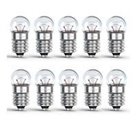 Caldarax 10 Paquete Mini Bombillas E10 2.5V 0.3A, Blanca Cálida 3000K, 30LM, E10 Bombillas Miniatura, Bombilla de Repuesto para Experimento de Física, Linterna, Belén Navideño, Luz de Advertencia