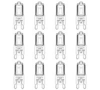 Caldarax Paquete de 12 Bombilla Halógena para Horno G9 25W, Lámpara de Aceite Esencial, Regulable, Resistencia al Calor 300 ° C, 2700K Blanco Cálido, 250LM, para Horno, Microondas, Lámpara de Cera