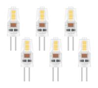 Caldarax Paquete de 6 Bombillas G4 LED 2W AC/DC 12V, Equivalente a Lámparas Halógenas de 20W, Blanco Natural 4000K, 200LM, Ángulo de haz de 360°, No Regulable, para Lámparas de Paisaje