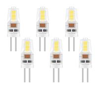 Caldarax Paquete de 6 Bombillas LED G4 12V, 2W Capsule LED Equivalente a 20W Lámparas Halógenas, Blanco Frío 6000K, 200LM, Ángulo de haz de 360°, No Regulable, para Candelabro
