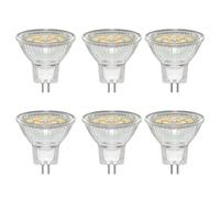 Caldarax Paquete de 6 Focos LED 3W MR11 GU4 12V 24V, 35mm*35mm, Luz Neutra 4000K, Equivalente a Lámpara Halógena de 30W, 300LM, Haz de 120°, con Vidrio Protector Transparente, No Regulable