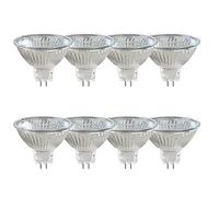 Caldarax Paquete de 8 GU5.3 20W 12V Bombilla Halógena Reflectora, Regulable Halógena Dicroica, 2700K Blanco Cálido, 210lm, 36° Ángulo de Haz, MR16 Reflector GU5.3 Bi-pin Base Spotlight