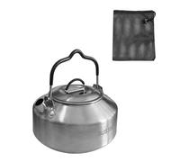 Caldera de agua portátil para acampar al aire libre, tetera de acero inoxidable, caldera de agua ligera portátil para estufa de café pequeña portátil de repuesto de viaje
