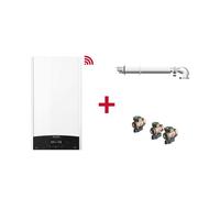 Caldera de condensación, ariston, genus one plus wifi 30 + kit de tres grifos + kit salida de humos, clase energetica a