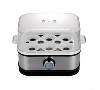 Caldera de huevos 6 en 1 con construcción de acero inoxidable y función de apagado automático, hierve, escalfados, revueltos, vapores, tortilla para hasta 6 huevos, piezas aptas para lavavajillas para