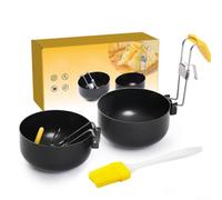 Caldera de huevos de acero inoxidable 304 con mango plegable (2 piezas)