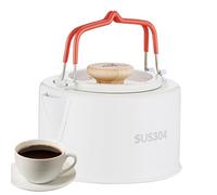 Calderas De Camping Para Cocinar Agua,Cafetera De Acero Inoxidable De 1,1 Litro | Tetera De Camping Con Asa Segura Contra La Quemadura - Para Café, Fuego Abierto, Fogata, Al Aire Libre, Picnic Y