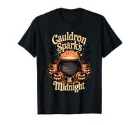 Caldero chispas a Medianoche Funny Magic Halloween Camiseta